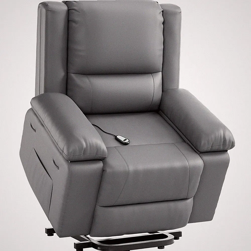 Electric Power Lift Recliner Chair for Seniors,PU w Massage,Heat&Remote Control