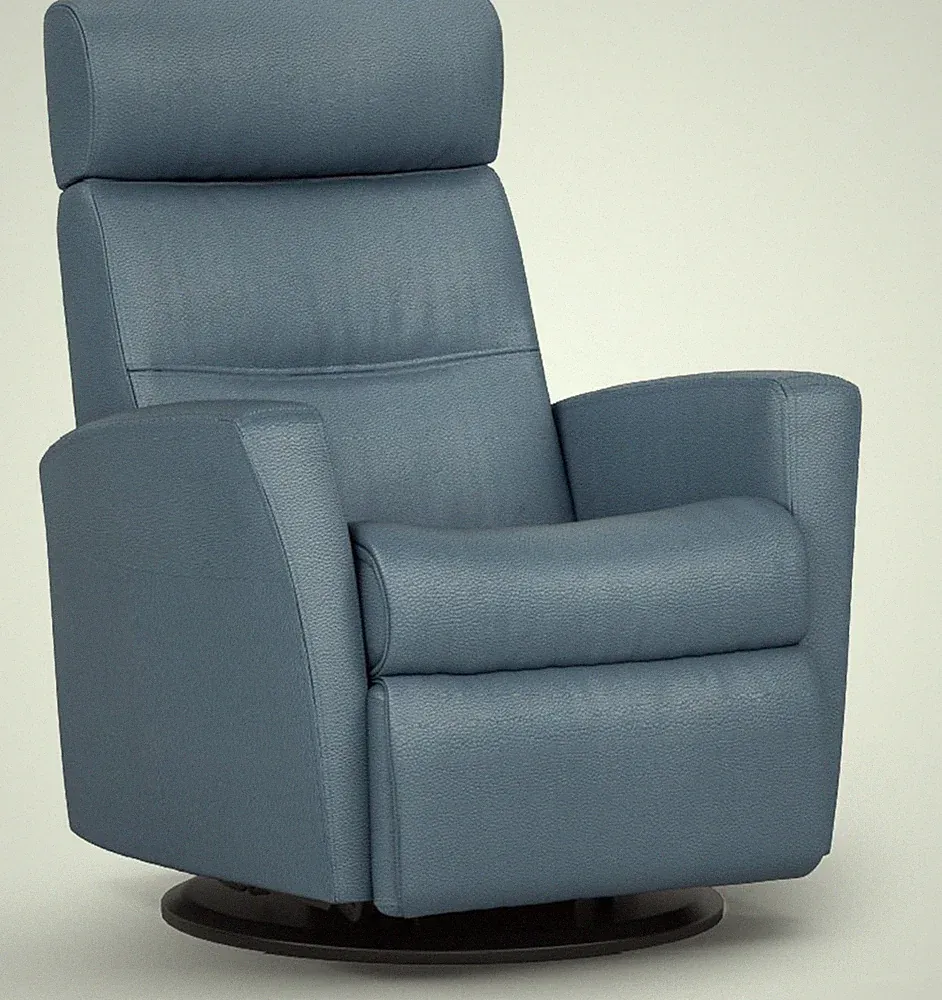IMG Divani RG225 Medium Manual Relaxer Recliner Chair Trend Lake Blue Leather
